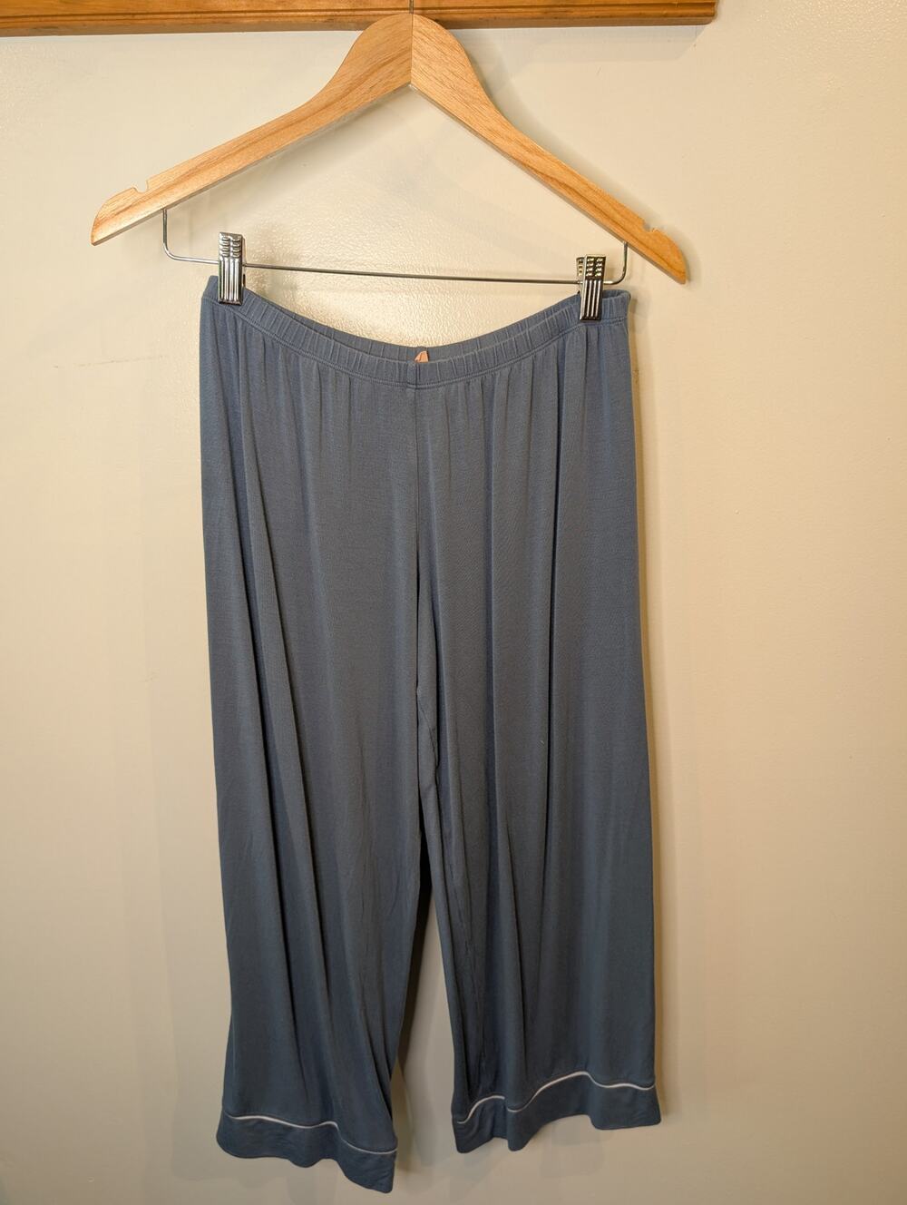 Eberjey Slate Blue Wide Leg Culotte Lounge Pants Soft Luxury Sleepwear S
